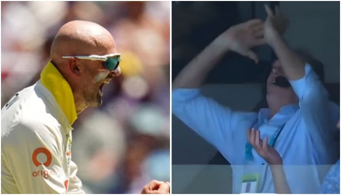 Australia’s off-spinner Nathan Lyon (left) and his fellow cricket great Glenn McGrath on December 18, 2025. —Routes/X/cricket.com.au/screengrab