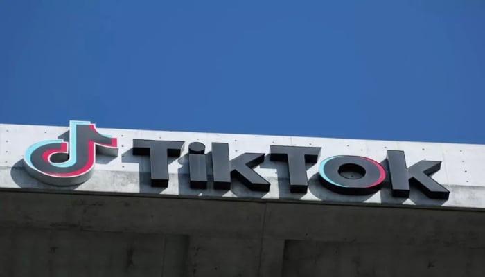 TikTok logo seen on the building of one of the companys offices in this undated photo. — AFP