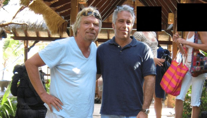 Jeffrey Epstein and Richard Branson are seen in this image released by the Department of Justice in Washington, DC, US, on December 19, 2025. — Reuters