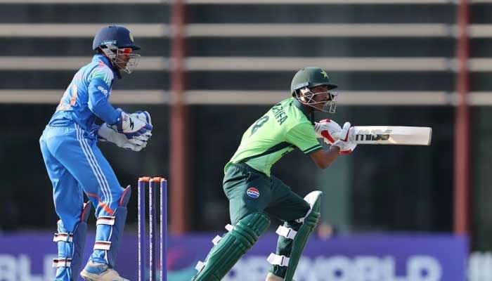 Pakistans Mohammad Huzaifa plays a shot during U19 Asia Cup 2025 match against India at the ICC Academy Ground, Dubai, UAE, December 14, 2025. — ACC