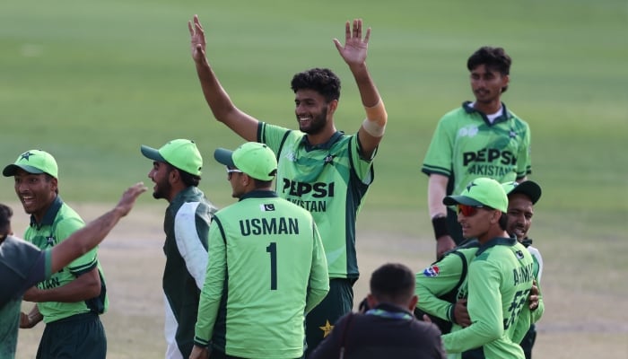Pakistan players celebrate after winning the Mens U19 Asia Cup final against India at ICC Academy, Dubai, December 21, 2025. — PCB