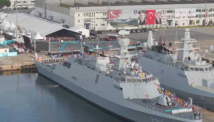 PNS Khaibar pictured at its commissioning ceremony on December 21, 2025. — X@dgprPaknavy