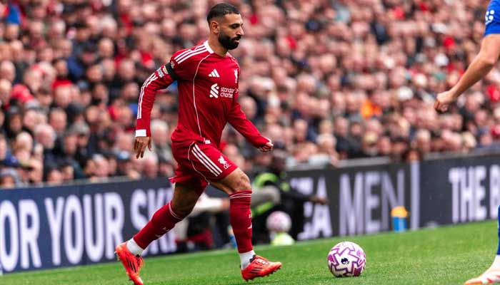 Mohamed Sala in action during the match in an undated picture. — X/@MoSalah