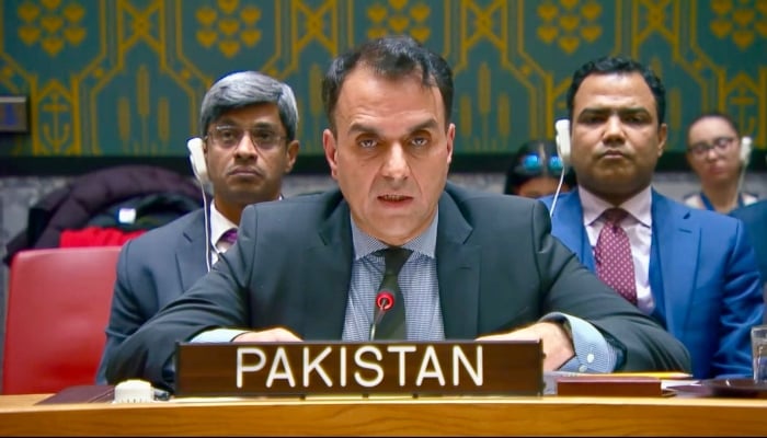 Pakistan’s Acting Permanent Representative Ambassador Usman Jadoon at the United Nations. — X/@PakistanUN_NY