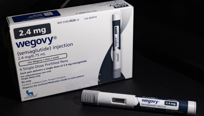 Wegovy presentation is displayed in New Columbia, Pennsylvania, US, November 13, 2023. — Reuters