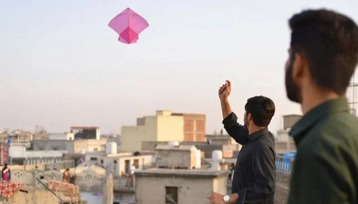 This image shows a person flying a kite. — AFP/File