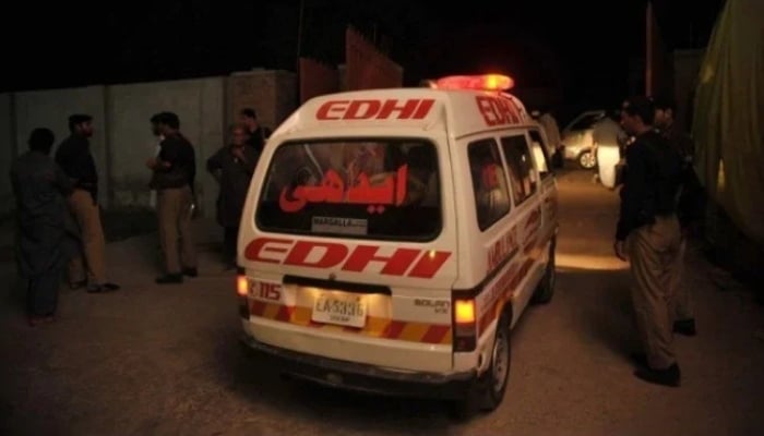 Picture showing an Edhi ambulance. — AFP/ File