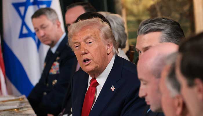 US President Donald Trump speaks during a meeting with Israeli Prime Minister Benjamin Netanyahu and their respective delegations at Trumps Mar-a-Lago club in Palm Beach, Florida, US, December 29, 2025. — Reuters