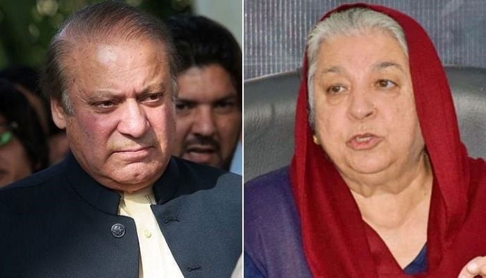 Pakistan Muslim League-Nawaz President Nawaz Sharif (left) and Pakistan Tehreek-e-Insaf senior Yasmin Rashid. — AFP/Facebook/ Dr Yasmin Rashid/File