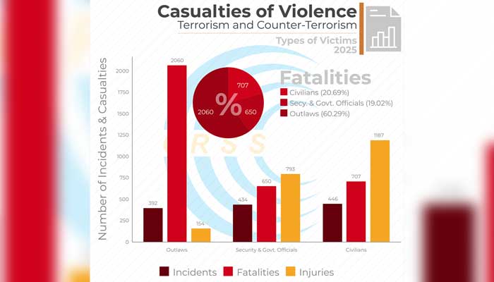 A graph showing breakdown of violence-related fatalities in 2025. — CRSS