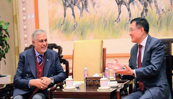 Chinas Special Representative on Afghanistan Ambassador Yue Xiaoyong receives DPM Ishaq Dar upon his arrival in Beijing on January 3, 2026. — X/@ForeignOfficePk