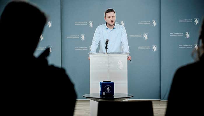 The Chairman of the Naalakkersuisut Jens-Frederik Nielsen holds a press conference in Nuuk, Greenland, January 5, 2026. — Reuters