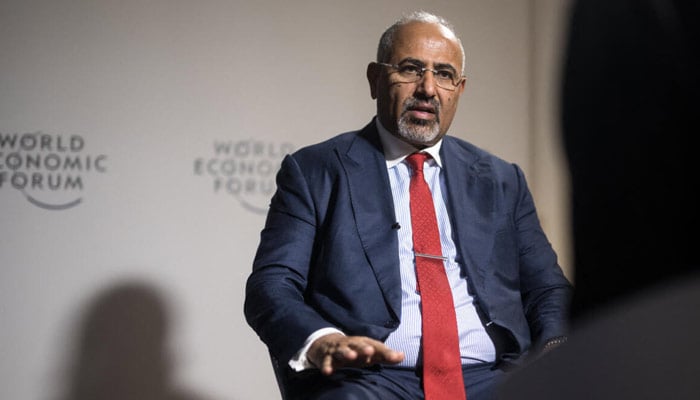 Yemeni separatist leader Aidarous al-Zubaidi pictured during the Davos forum in Switzerland on January 18, 2024. —   AFP