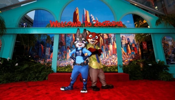 The characters of Judy Hopps and Nick Wilde pose at the premier e of Zootopia at El Capitan theatre in Hollywood, California February 17, 2016. — Reuters