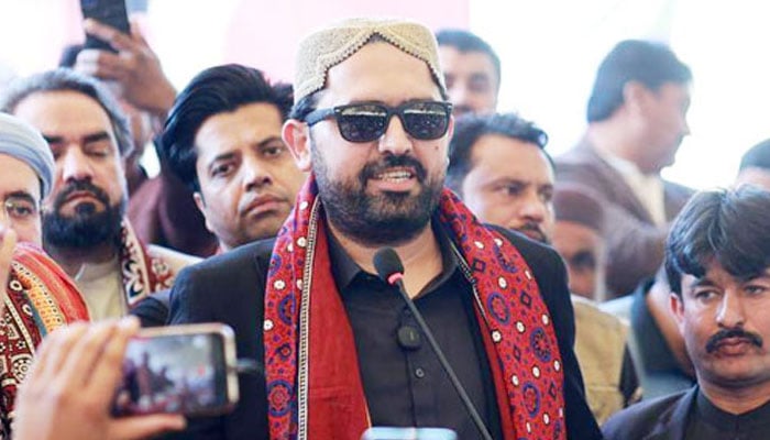 Khyber Pakhtunkhwa Chief Minister Sohail Afridi addresses an event in Jamshoro on January 11, 2026. — Facebook/ImMuhammadSohailAfridi