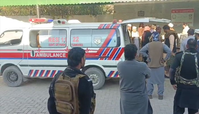 Bodies of those killed in Bannu gun attack are being shifted to district headquarters hospital on January 13, 2026. — Reporter