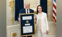 Venezuela’s Machado says she ‘presented’ Trump with Nobel medal