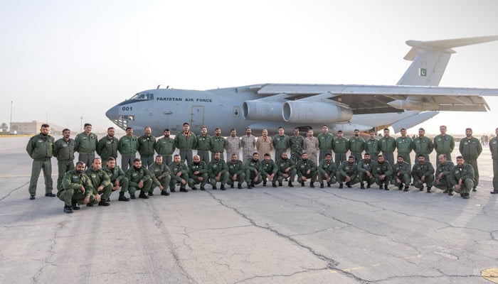 A contingent of the Pakistani Air Force taking part in multinational exercise in Saudi Arabia. — X/@modgovksa