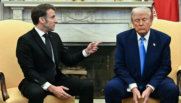 US President Donald Trump meets with French President Emmanuel Macron in the Oval Office of the White House in Washington, DC. —AFP