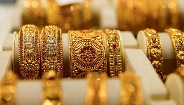 Gold bangles are displayed at a jewellery store in Mumbai, India, March 20, 2025. — Reuters