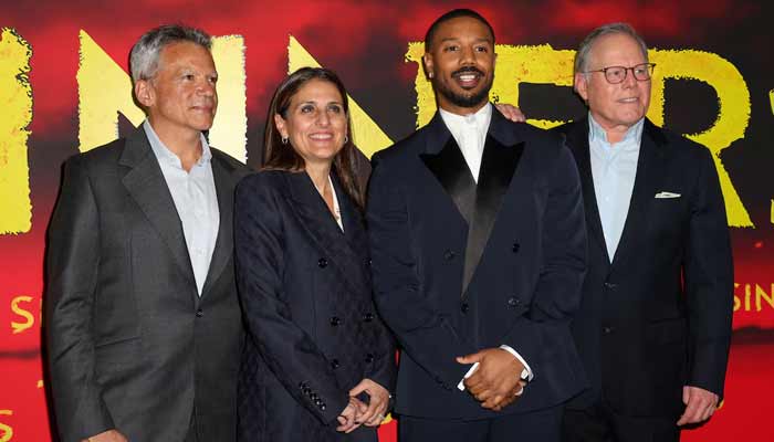 Mike De Luca, Pam Abdy, Michael B. Jordan, and David Zaslav attend the premiere of the film Sinners in New York City, US. — Reuters