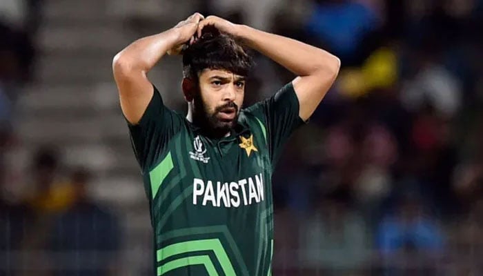Pakistans pacer Haris Rauf reacts during a match. — Reuters/File