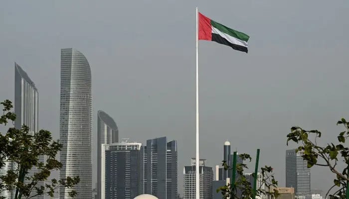 The Emirati flag flutters in Abu Dhabi on January 23, 2026. — AFP