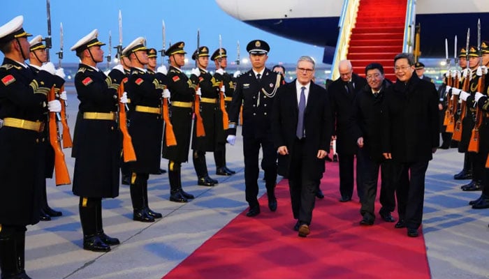 British Prime Minister Keir Starmer arrives in Beijing, China, on January 28, 2026. — Reuters