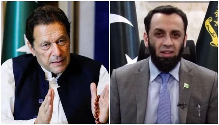 A collage showing PTI founder Imran Khan (left) and Information Minister Attaullah Tarar. — Reuters/APP/File