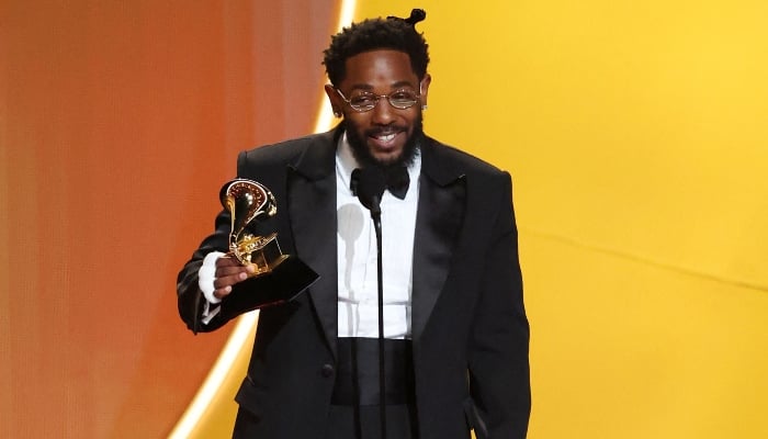 Kendrick Lamar accepts the Best Rap Album award for GNX onstage during the 68th GRAMMY Awards at Crypto.com Arena on February 01, 2026, in Los Angeles, California. — AFP