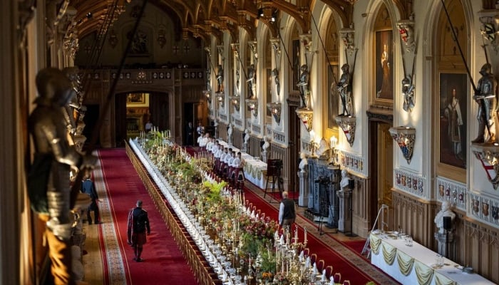 Preparations for a state banquet at Windsor Castle,September 18, 2025. — Reuters