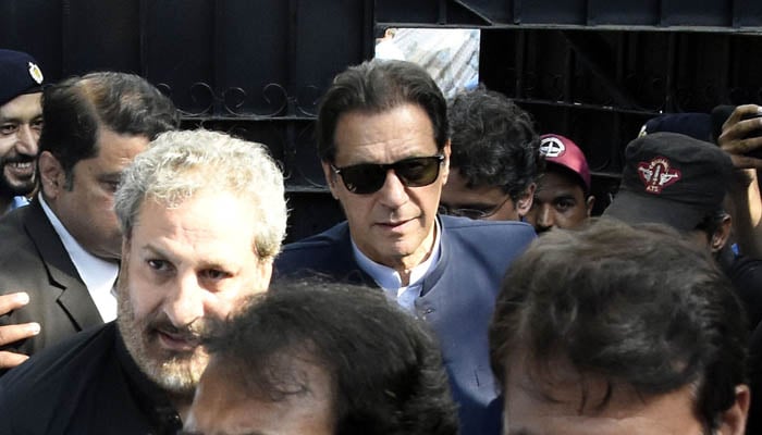 Former prime minister and PTI founder Imran Khan leaving Islamabad High court after attending his hearing, Islamabad, August 31, 2022. — Online