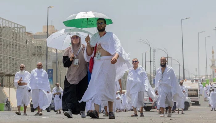Pilgrims make their way to Mina during Hajj pilgrimage from the holy city of Makkah, Saudi Arabia, June 4.2025. — Reuters/Saudi Press Agency