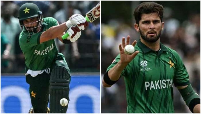 Pakistan top-order better Sahibzada Farhan (left) and Shaheen Shah Afridi. — AFP