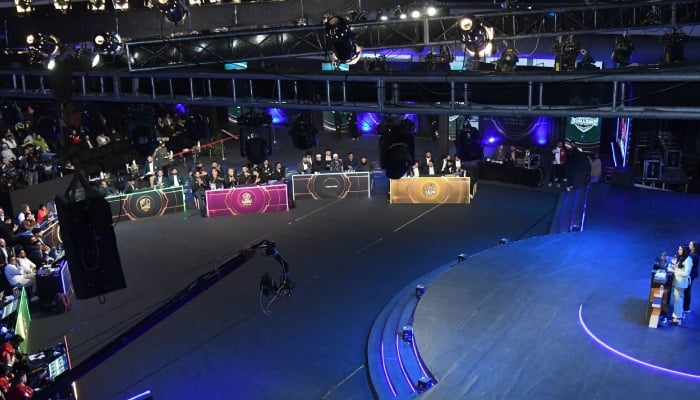 A view of the PSL players auction held in Lahore on February 11, 2026. — X/Pakistan Super League