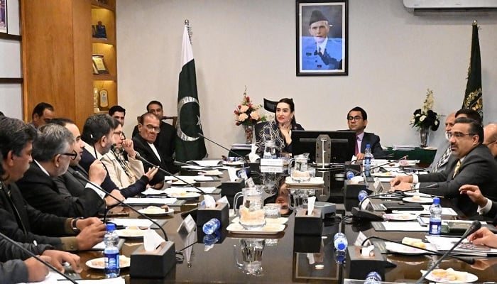 Senator Bushra Anjum Butt, chair of the Senate Standing Committee on Federal Education and Professional Training, presides over a committee meeting at the Ministry of Federal Education in Islamabad on February 11, 2026. — www.senate.gov.pk