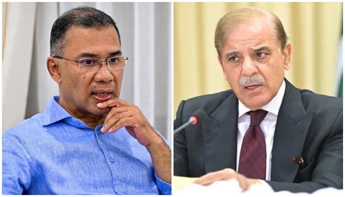 Bangladesh Nationalist Party (BNP) chairman Tarique Rahman (left) and Prime Minister Shehbaz Sharif. — AFP/PID