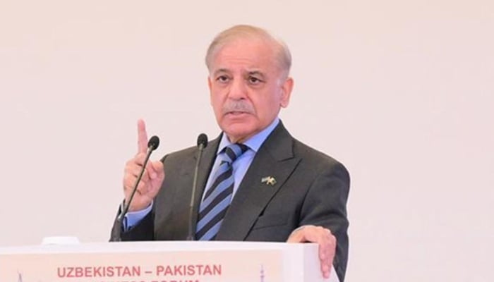 Prime Minister Shehbaz Sharif addresses Pakistan Uzbekistan Business Forum in Islamabad, February 6, 2026. — APP