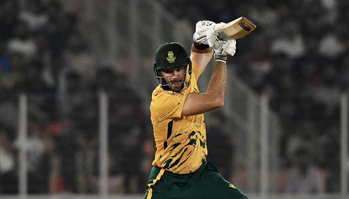 South Africas Aiden Markram plays a shot during the 2026 ICC Mens T20 Cricket World Cup group stage match against New Zealand at the Narendra Modi Stadium in Ahmedabad on February 14, 2026. — Facebook/@CricketSouthAfrica