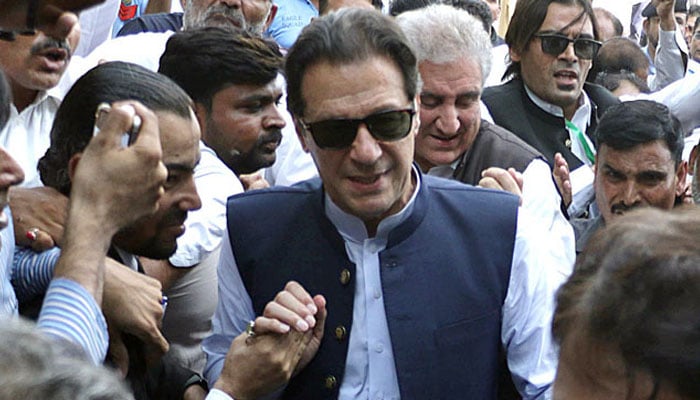 PTI founder Imran Khan arrives at the Islamabad High Court for a hearing, Islamabad, August 31, 2022. — APP