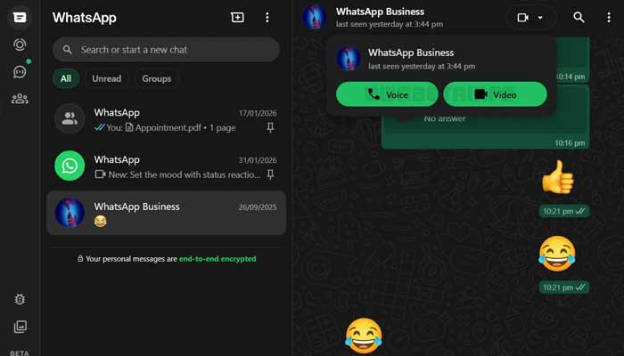 WhatsApp Web introduces encrypted voice, video calls feature