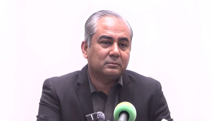 Interior Minister Mohsin Naqvi addresses the press conference in Islamabad on February 17, 2026. — Geo News