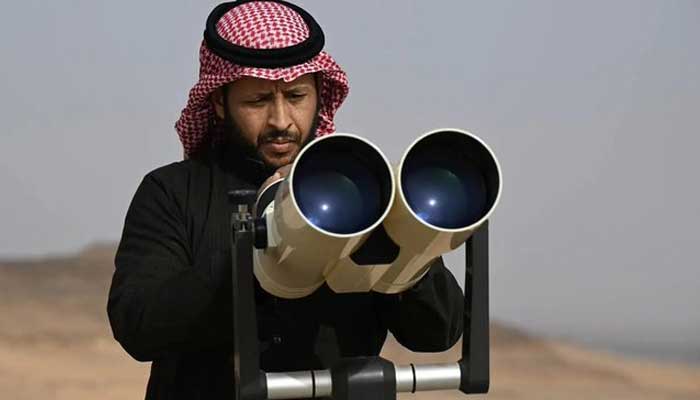 Saudi observer prepare to search for Ramadan crescent at Tabuk Observatory on February 17, 2026. — X/@@theholymosques