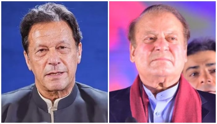 A collage showing PTI founder Imran Khan (left) and PML-N President Nawaz Sharif. — Instagram@PTI/PML-N/File