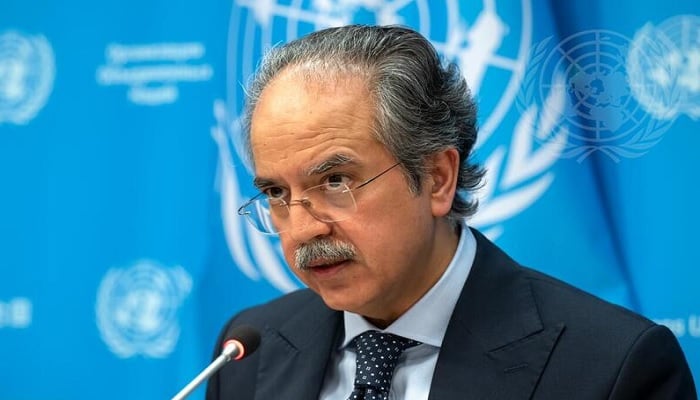 Ambassador Asim Iftikhar Ahmad, Pakistan’s permanent representative to the UN. — X/@PakistanUN_NY/File