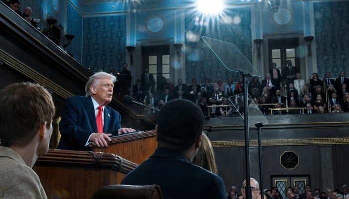 US President Donald J. Trump delivers the first State of the Union address of his second term to a joint session of Congress in the House Chamber of the United States Capitol in Washington, DC, on Tuesday, February 24, 2026. — Reuters
