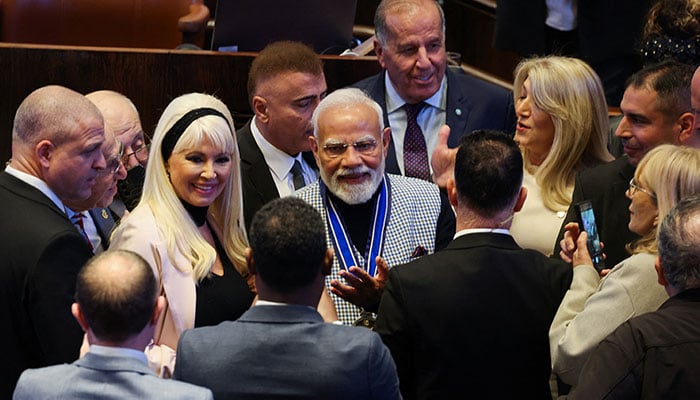 Indias Prime Minister Narendra Modi attends a special session of the Knesset, Israels parliament, in Jerusalem, February 25, 2026. — Reuters