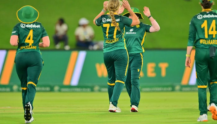 The image shows a glimpse of South African players in action during the second ODI against Pakistan in Centurion on February 25, 2026.  — X@ProteasWomenCSA/File
