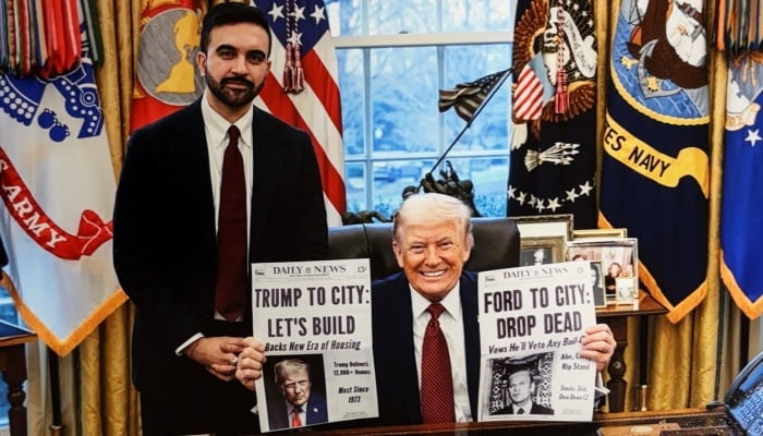 US President Donald Trump and New York City Mayor Zohran Mamdani  meet in the Oval Office at the White House in Washington, DC, US, February 26, 2026. — X/@NYCMayor