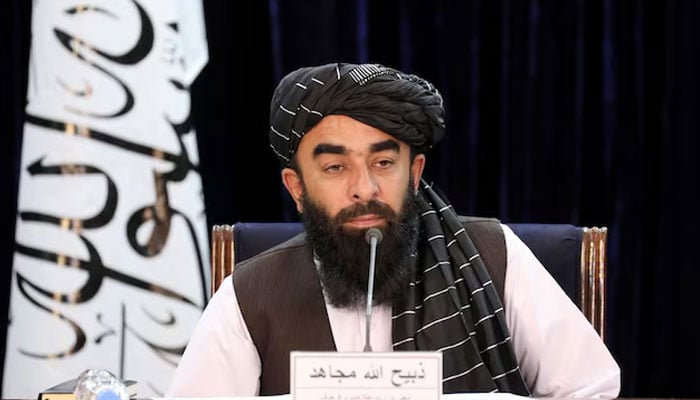 Taliban spokesman Zabihullah Mujahid speaks during a news conference in Kabul, Afghanistan November 10, 2021. — Reuters